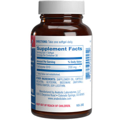 User-friendly design of Anabolic Laboratories CoQ10 bottle promotes routine use.