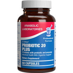 Anabolic Laboratories Digestive Enzymes bottle showing 10 strains for digestion potential