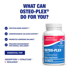 Osteo-Plex bottle with dosage information for daily intake.
