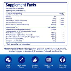 Prostana saw palmetto formula aids nighttime comfort and regularity.