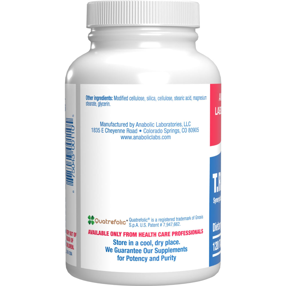 Label detail showing Quatrefolic methylfolate and methylated B vitamins
