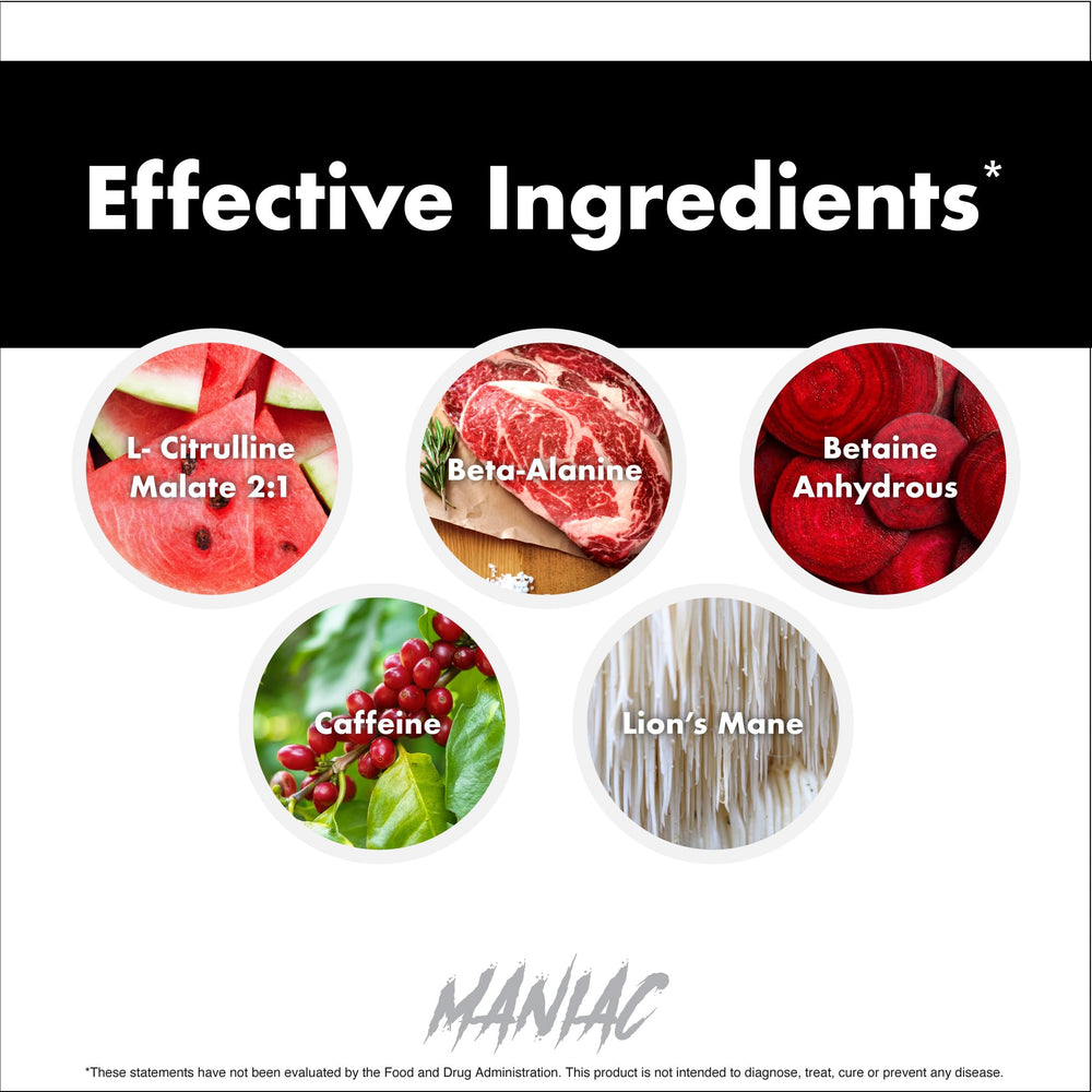 Anabolic Warfare Maniac ingredients list with citrulline malate and beta-alanine