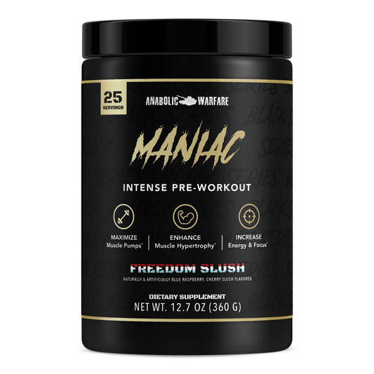 Anabolic Warfare Maniac pre-workout energy boost visual for training