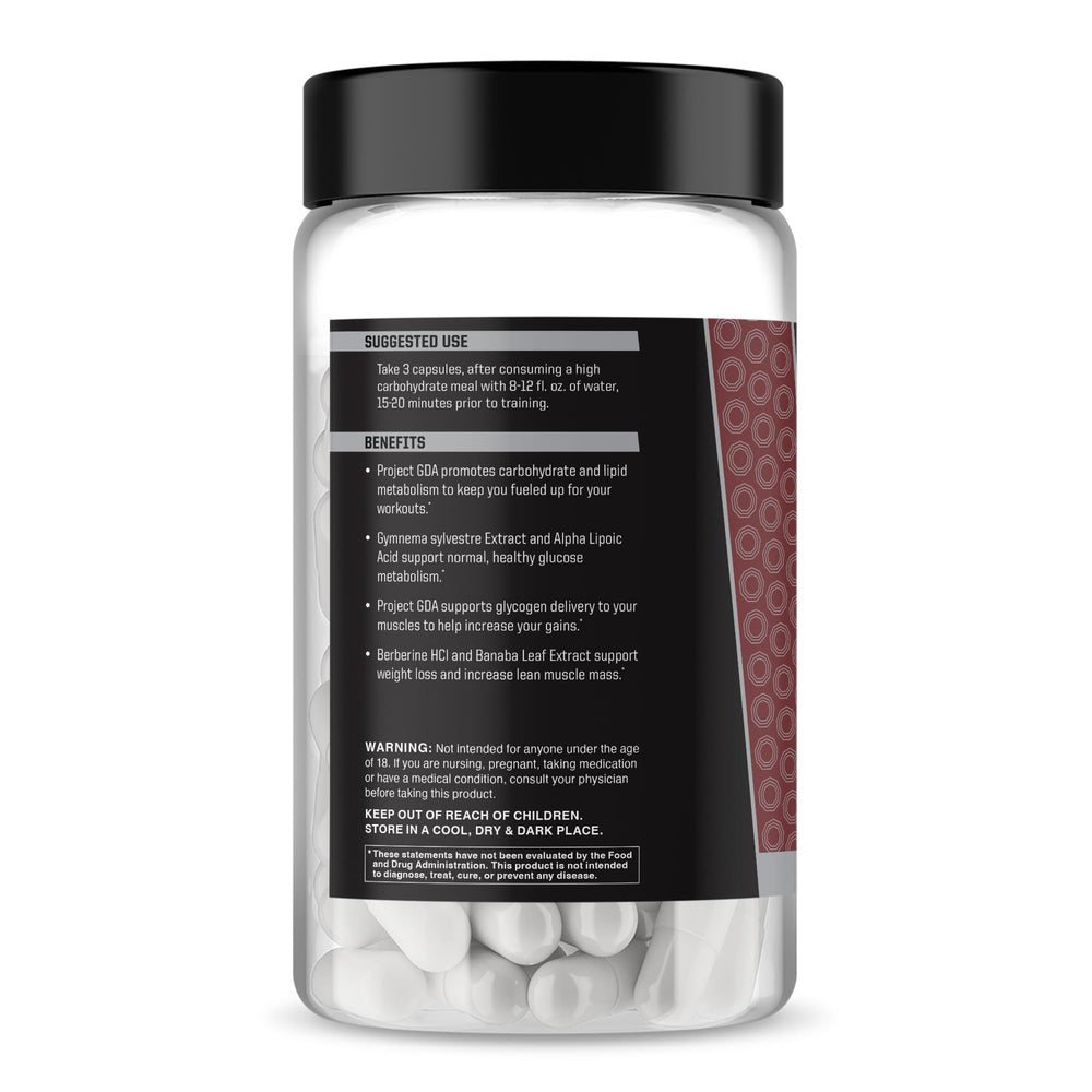 Anabolic Warfare Project GDA glycogen delivery visual explains muscle fueling potential.