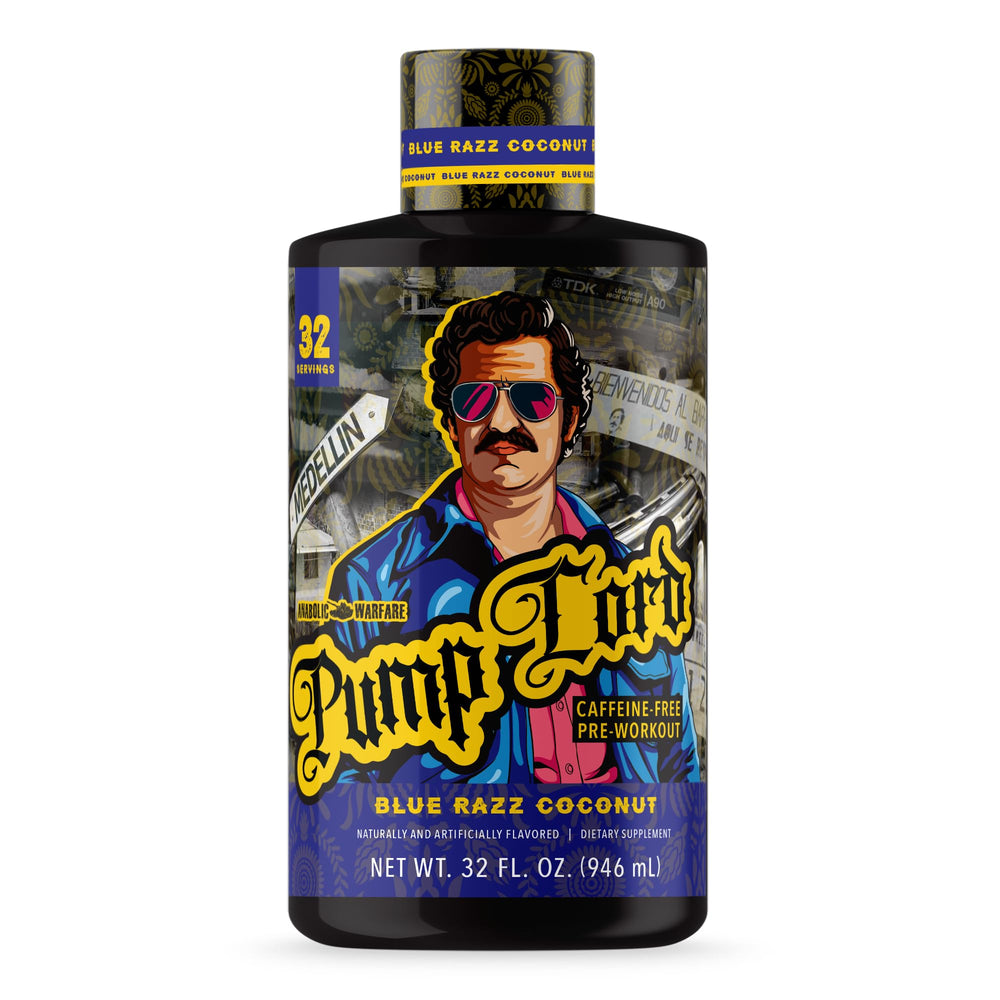 Anabolic Warfare Pump Lord bottle in Blue Razz Coconut for intense muscle pumps.