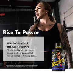 Blue Razz Coconut flavor banner on Pump Lord packaging.