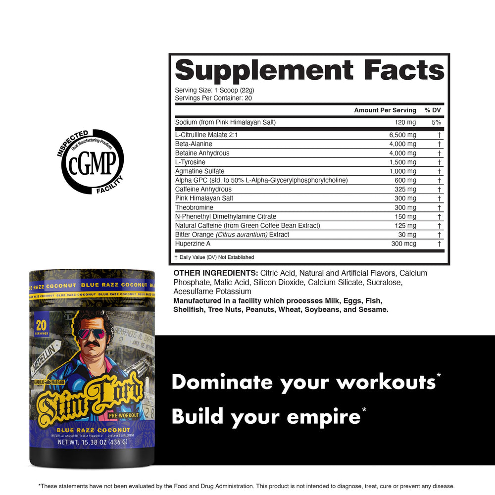 Anabolic Warfare Stim Lord gym scene depicts athletes using pre-workout for focus
