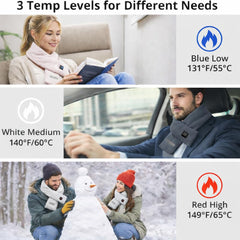 AnaAir wearing-in-action showing scarf wrap for hands-free warmth during commuting.