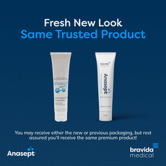 Close-up of ANASEPT application demonstrating gentle wound cleansing.