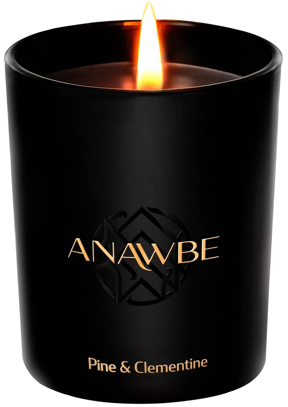 ANAWBE black vessel candle adds modern style to any shelf.