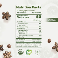 Close-up of ANCESTRAL ORGANICS Sacha Inchi protein label showing organic and gluten-free qualities.