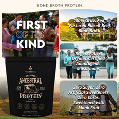 Ancestral Supplements beef bone broth protein in shaker cup for convenient nutrition