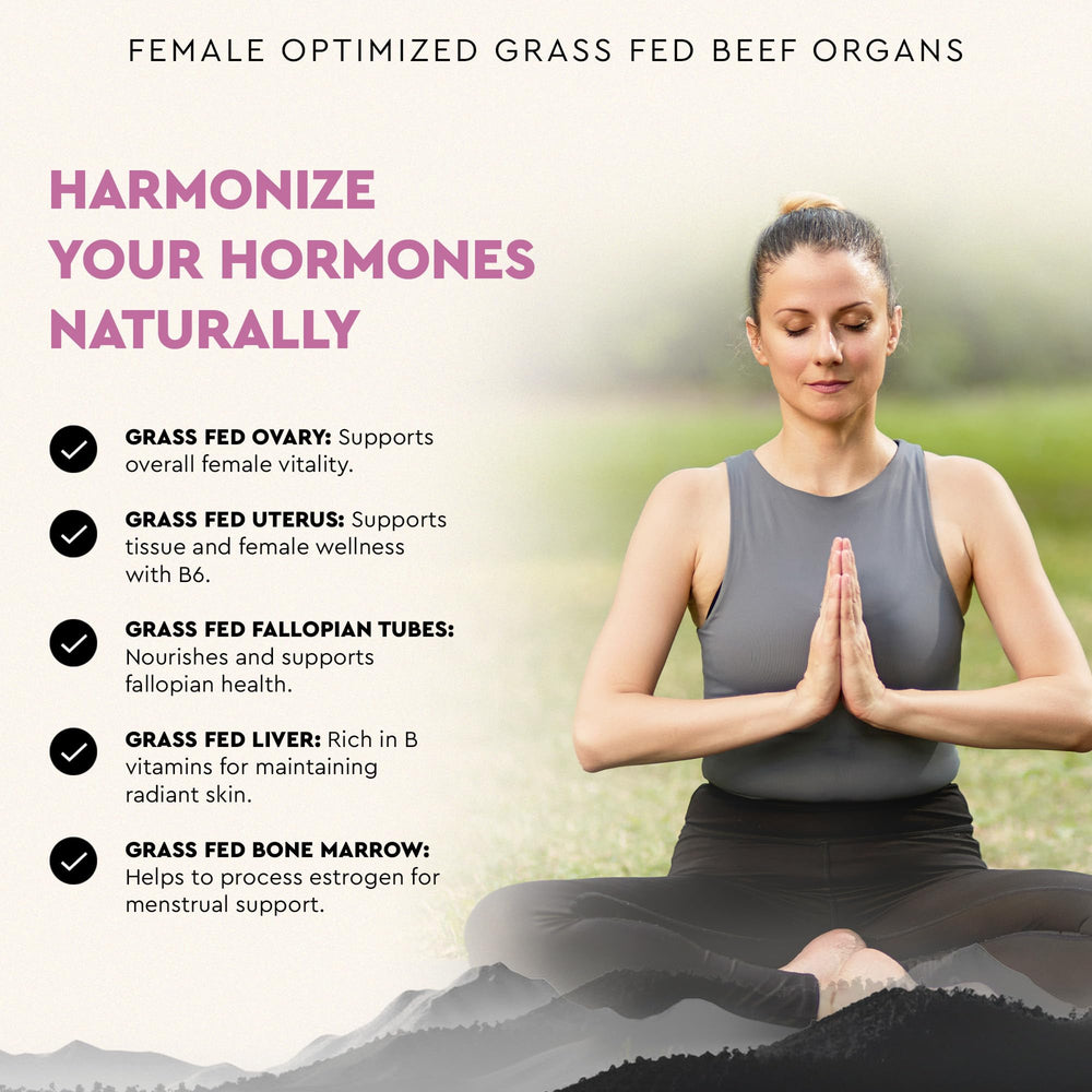 Bone marrow capsule detail from Ancestral Supplements Beef Organ for Women product line.