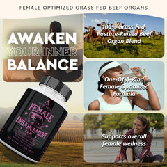 Front packaging of Ancestral Supplements Beef Organ for Women highlights grass-fed organs blend.