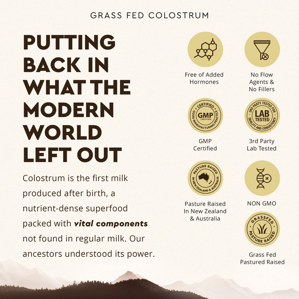 Ancestral Supplements label emphasizing purity, no GMOs, and non-defatted powder.