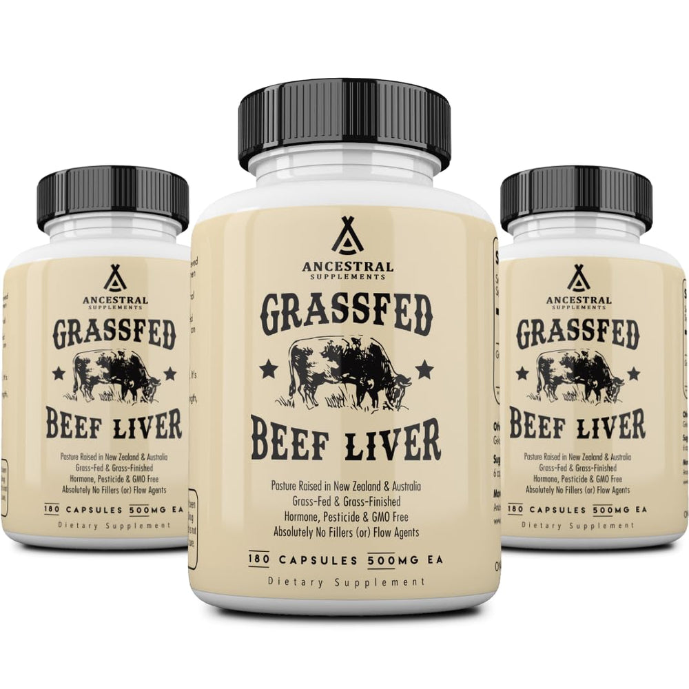Ancestral Supplements grass-fed beef liver capsules bottle supports daily energy