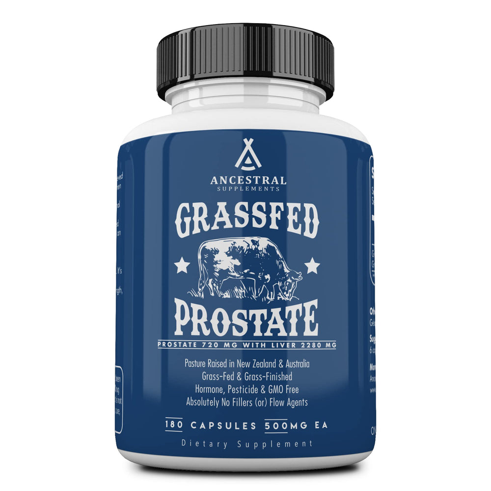 Ancestral Supplements Beef Prostate bottle with capsules for daily support