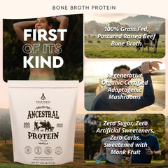 Ancestral Supplements vanilla protein shake in a glass, ideal for easy, high-protein breakfasts