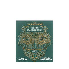 Ancient + Brave nightly routine with magnesium capsules promoting relaxation.