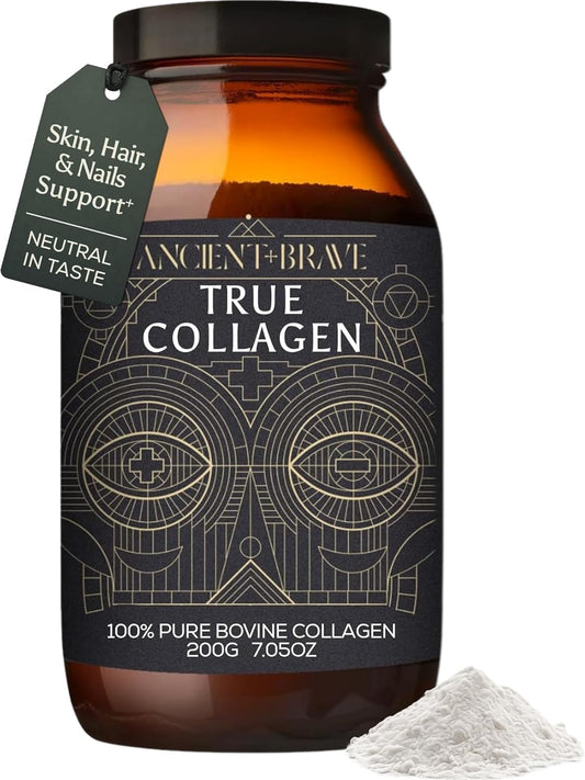 Ancient Brave True Collagen Powder bottle for daily skin and hair support