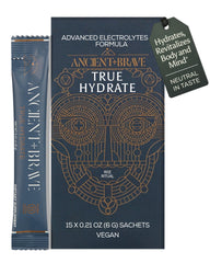 Ancient Brave True Hydration Powder pouch ready for daily hydration and energy support.