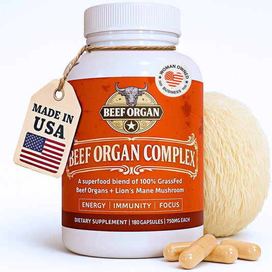 ANCIENT DIOSA grass-fed beef organ supplement bottle for daily vitality
