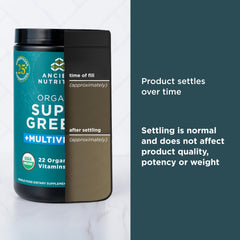 Ancient Nutrition 25-serving tub ready for a busy morning routine.