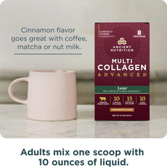 Ancient Nutrition texture-closeup revealing light hydrolyzed powder and cinnamon notes
