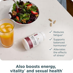 Ancient Nutrition Ashwagandha Fenugreek bottle view hints at stress and mood support.