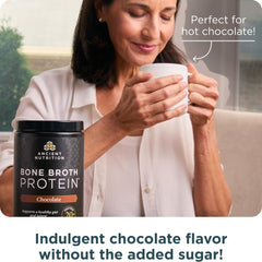 Label highlights ingredients and nutrients of Ancient Nutrition bone broth powder