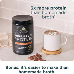 Close-up of powder texture and rich chocolate color from Ancient Nutrition