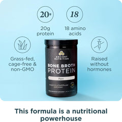 Ancient Nutrition bone broth powder chocolate tub is ideal for comforting beverages