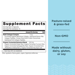 Ancient Nutrition collagen bottle label close-up showing purity and ingredients
