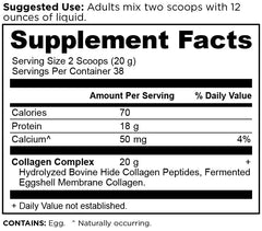 Ancient Nutrition Collagen Peptides powder in glass for easy daily mixing.