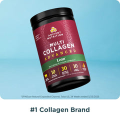 Ancient Nutrition Collagen powder being poured into a glass for smoothie
