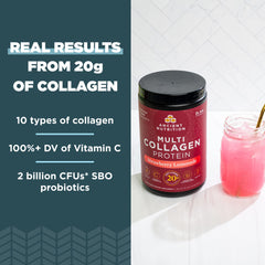 Collagen powder stirred into a shake for a smooth drink
