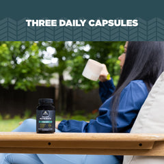 Ancient Nutrition daily-use capsules illustrate simple, on-the-go wellness routine.