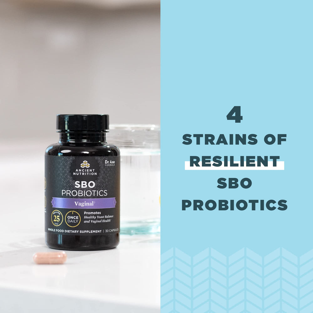 Daily-use probiotic bottle from Ancient Nutrition ready for your routine.