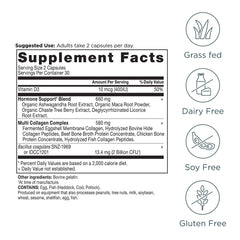 Ancient Nutrition Hormone Balance bottle beside water, easy daily intake.