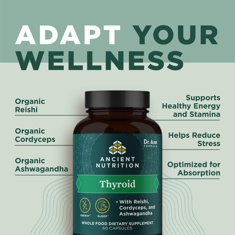 Ancient Nutrition thyroid support gluten free keto paleo compatibility label