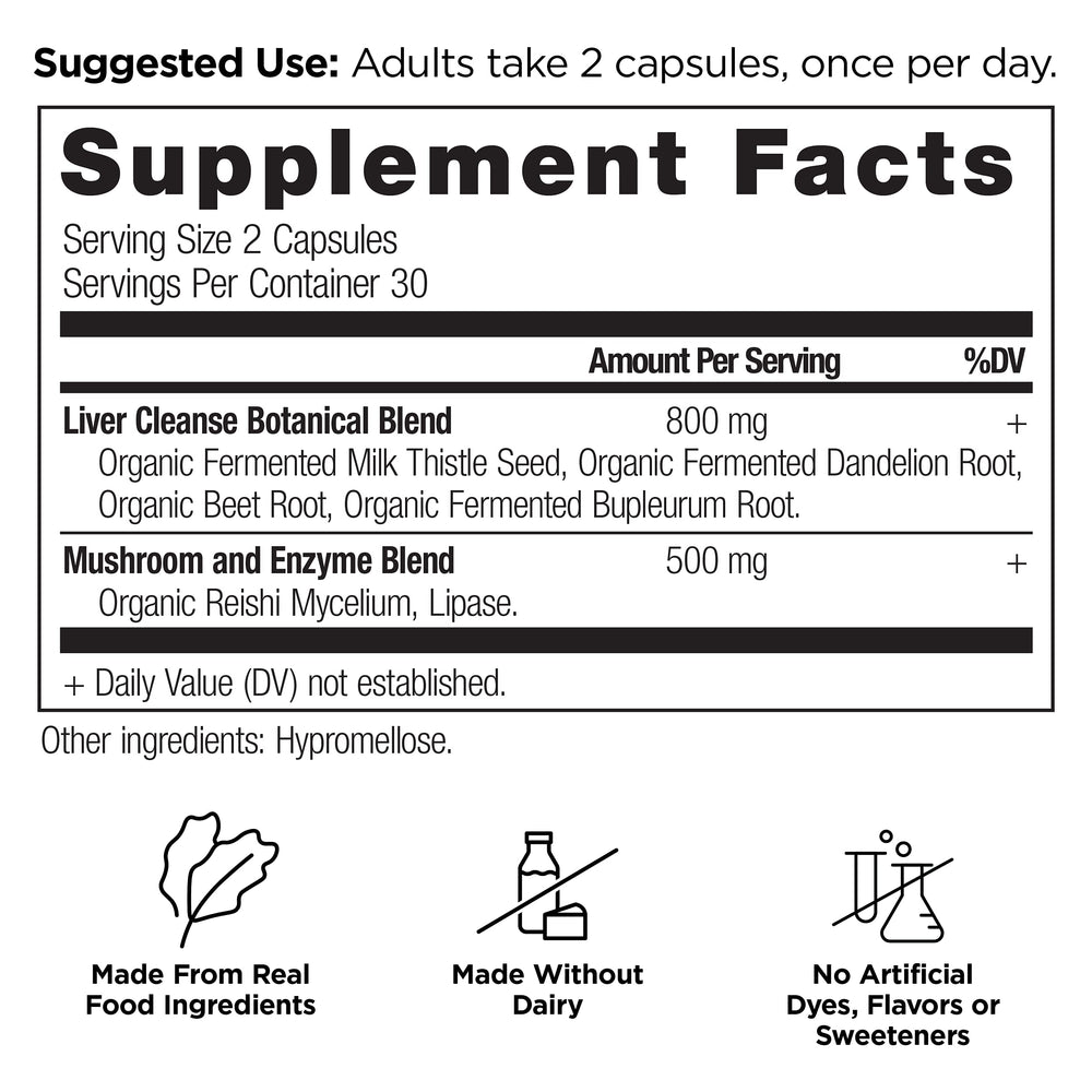 Ancient Nutrition Liver Cleanse: cápsulas con cardo mariano para salud hepática.