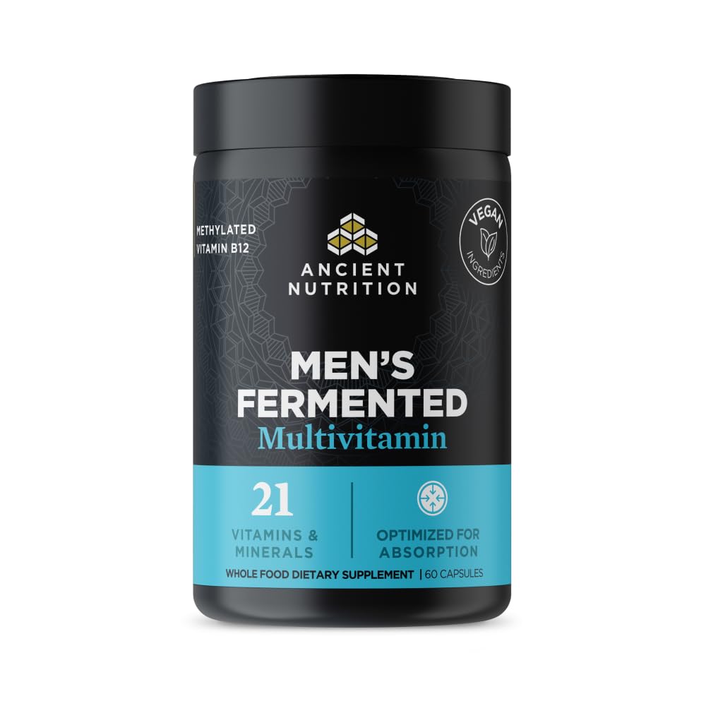 Ancient Nutrition Men’s Multivitamin bottle front for daily immune support.