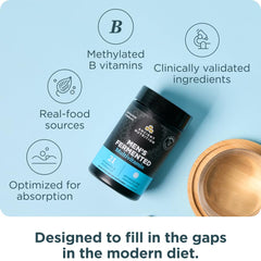 Ancient Nutrition Men’s Multivitamin bottle with glass for daily supplementation routine.