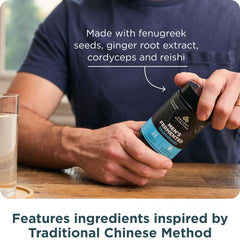 Ancient Nutrition Men’s Multivitamin poured capsules showing two-capsule daily dosage.
