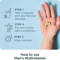 Ancient Nutrition Multivitamin for Men packaging display of premium wellness supplement