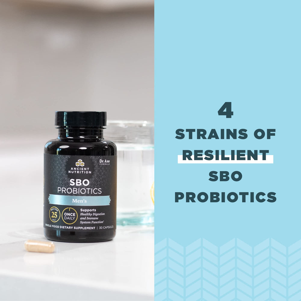 Ancient Nutrition Probiotics for Men user taking a capsule during routine.