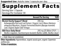 Ancient Nutrition Probiotics capsules close-up for daily clarity support and energy.