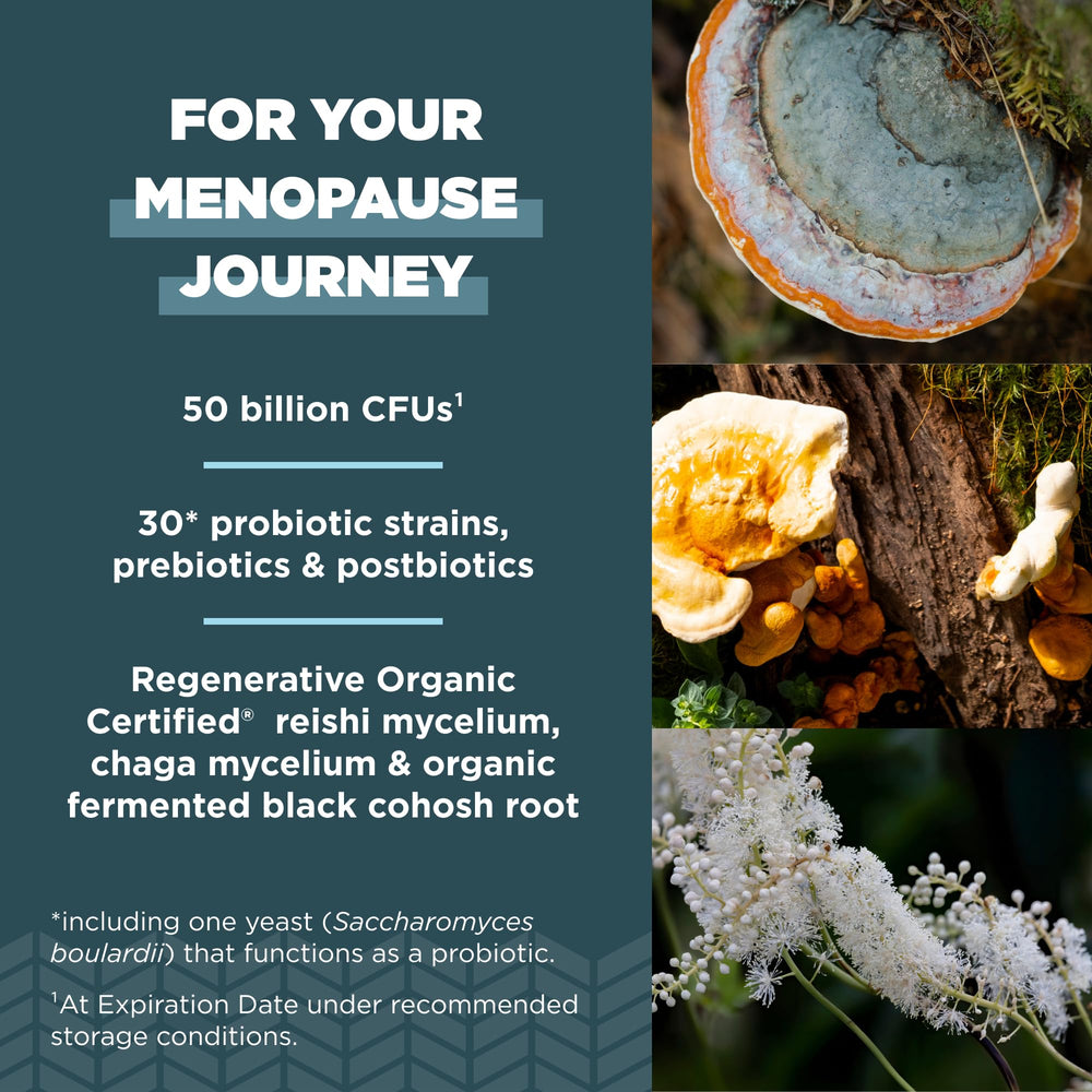 Pouring from Ancient Nutrition menopause bottle for an easy two-capsule daily ritual