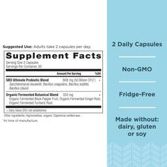 Ancient Nutrition SBO Probiotics Ultimate capsules closeup for convenient daily use