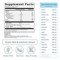 Ancient Nutrition scoop pouring protein into smoothie for a quick boost.